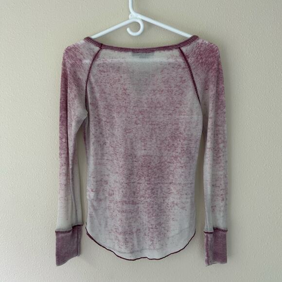 Vintage Sugar Rush burn out paper thin thrashed fitted thermal Y2K shirt pink M - Picture 10 of 11